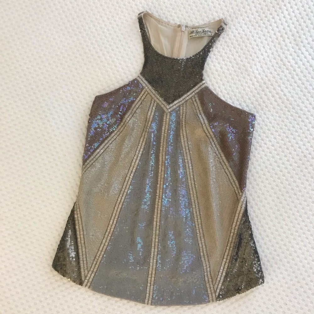 All Saints Geo Sequin Top, Size 6 (Minimal wear)